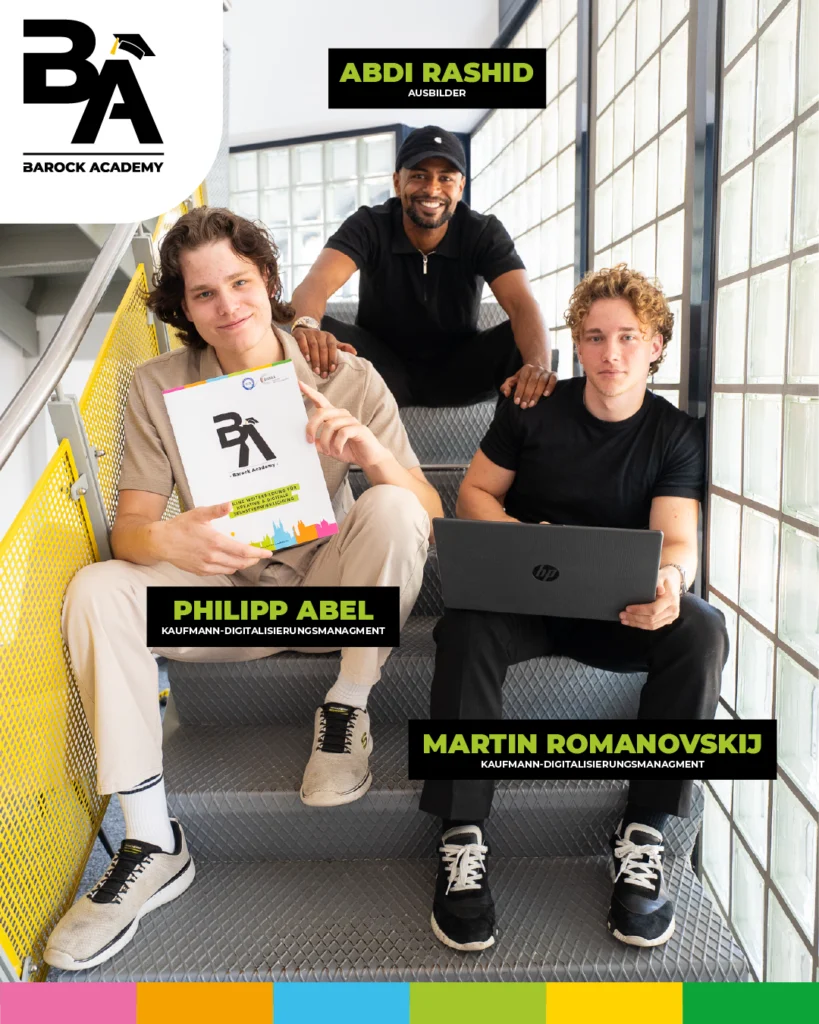 Martin und Philipp, neue Auszubildende bei der Barock Academy